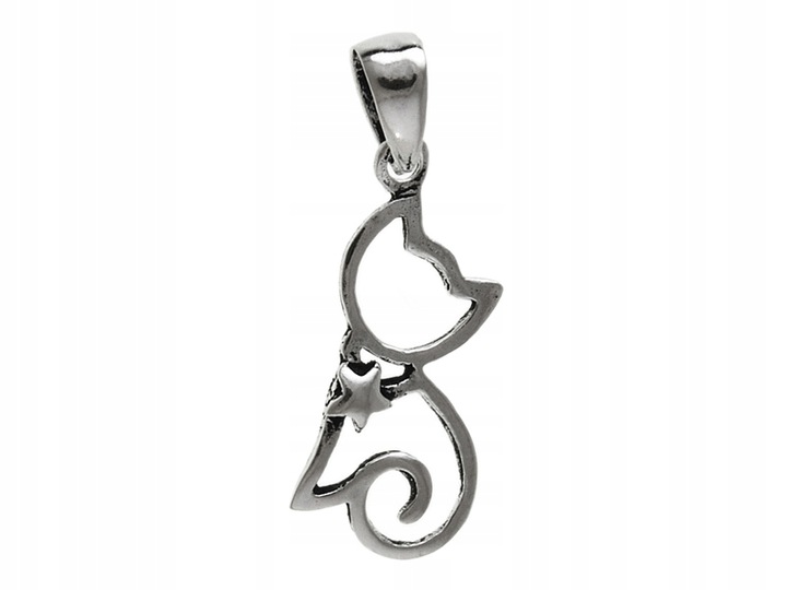 Wisiorek srebrny kot kotek cat w0431 - 0,5g.