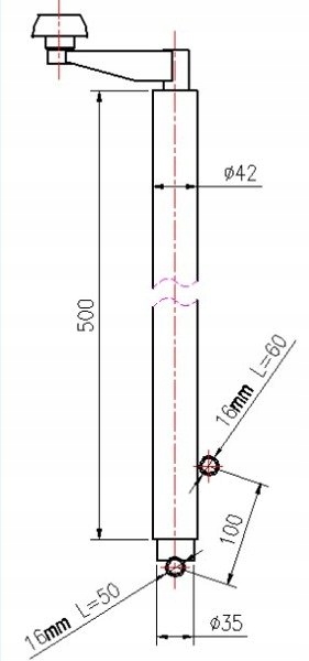 Podnośnik korbowy do kiprowania / rozładunku przyczepy