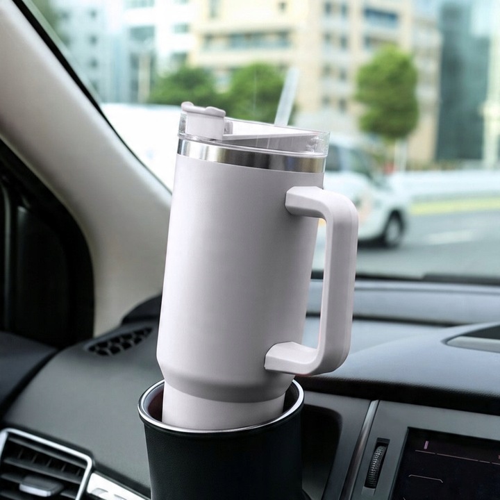 Kubek termiczny ze słomką próżniowy na kawę herbatę napoje zimne duży 1,2l