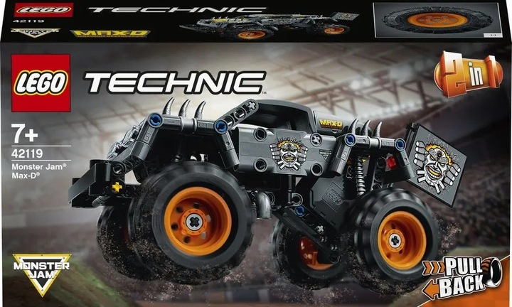 KLOCKI LEGO TECHNICS 42119 Monster Truck Jam Max-D Łazik Napęd Pull-back 7+