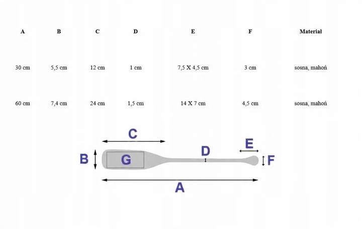 2 x Pagaj drewniany John Paddle 180 cm