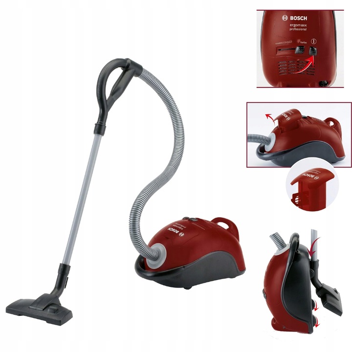 BOSCH ODKURZACZ DLA DZIECI CZERWONY Z DŹWIĘKIEM 30 CM KLEIN