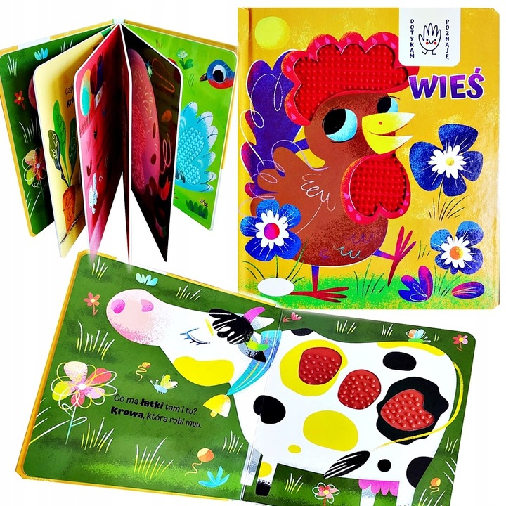 KSIĄŻECZKA KSIĄŻKA DOTYKOWA SENSORYCZNA WIEŚ