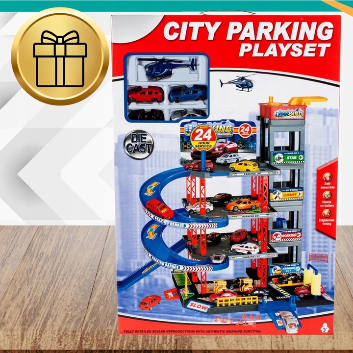 PARKING SAMOCHODOWY GARAŻ ZABAWKA DUŻY WIELOPOZIOMOWY WINDA STACJA MYJNIA