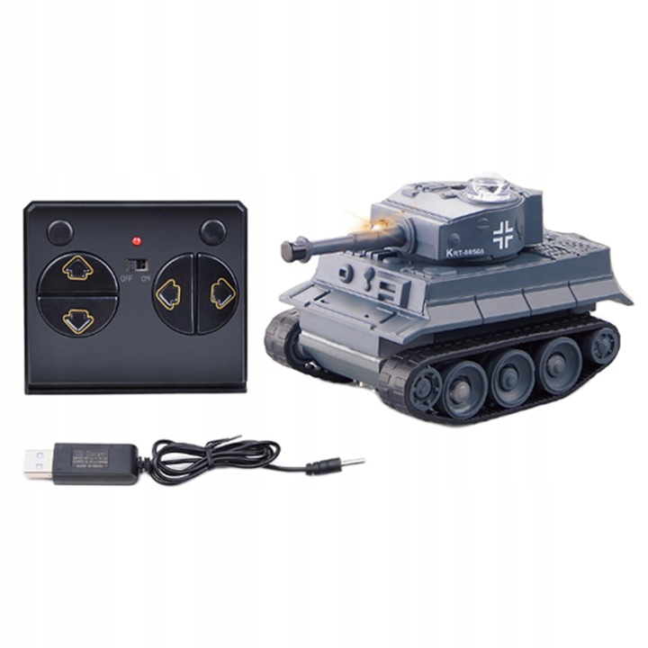 Mini RC Battle Tank Crawler ze zdalnym szarym