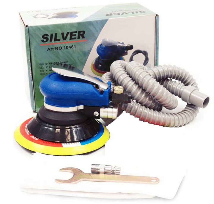 SZLIFIERKA OSCYLACYJNA PNEUMATYCZNA MIMOŚRODOWA 150mm Z WĘŻEM REGULACJA