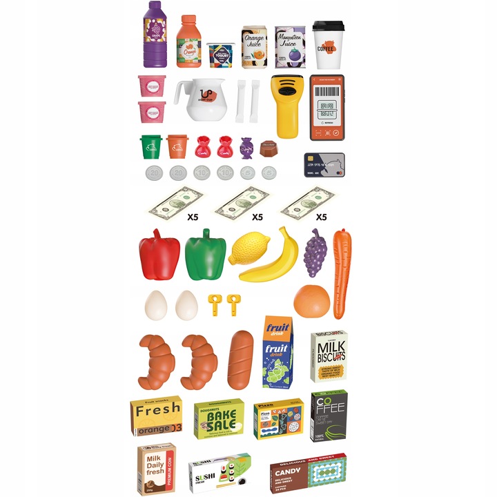 SUPERMARKET SKLEP OBROTOWA KASA dla Dzieci LODÓWKA KOSZYK MATADI