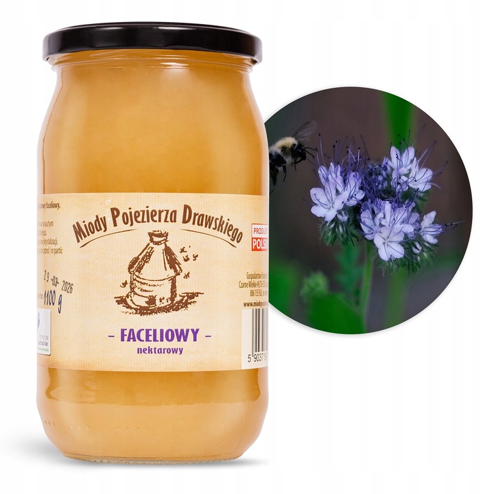 Miód Faceliowy 1100g naturalny świeży dla dzieci