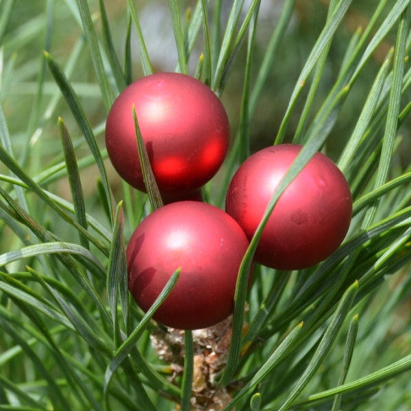 Bombki szklane drucik czerwień świąteczna 2cm/ 144