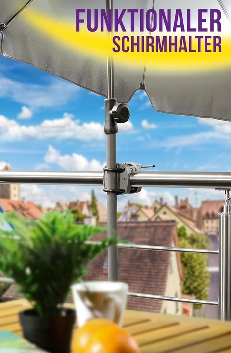 UCHWYT NA PARASOL BALKONOWY PODSTAWA STOJAK NA BALKON DO PORĘCZY SOLIDNY