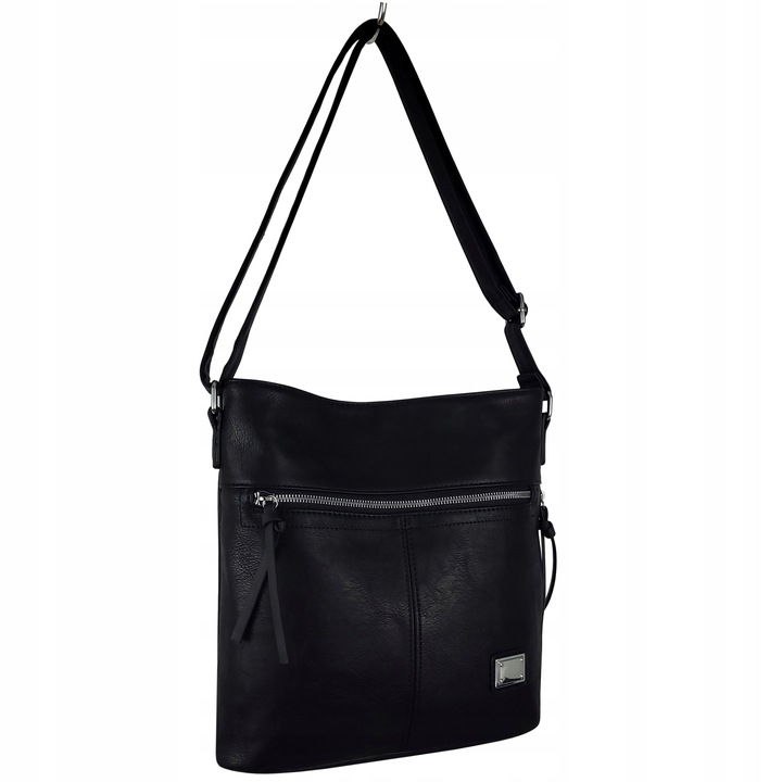 Torebka Damska Listonoszka Czarna Torba Worek Na Ramię Długi Pasek Lekka A5