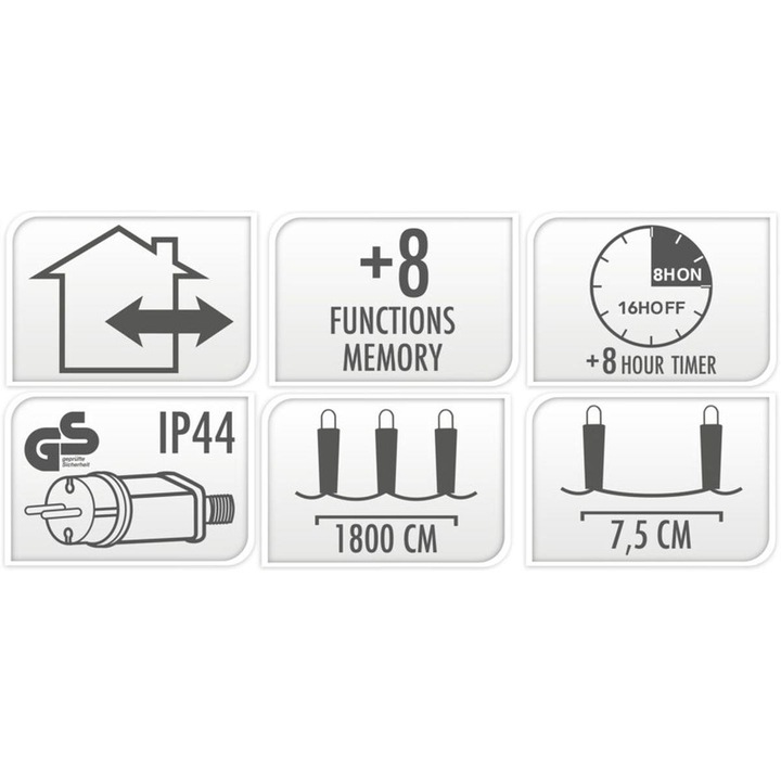 Lampki choinkowe na zewnątrz i wewnątrz 18m 240 lampek LED zimny biały