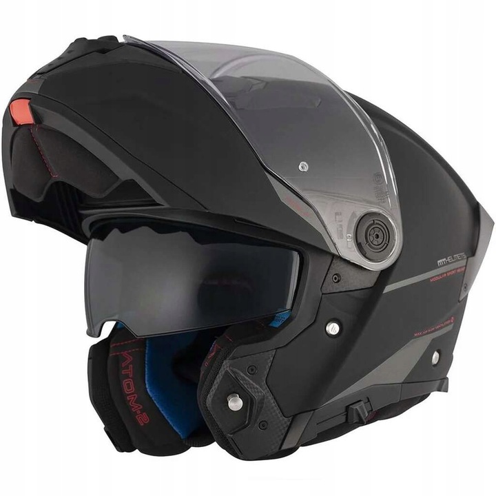 KASK MOTOCYKLOWY SZCZĘKOWY MT HELMETS ATOM 2 SV SOLID BLACK MATT NA PREZENT