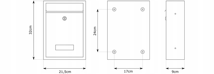 SKRZYNKA POCZTOWA NA LISTY POCZTĘ GAZETY ULOTKI WIZJER KOMPAKTOWA ANTRACYT
