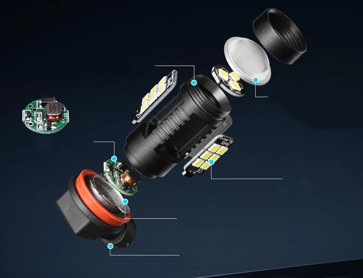 ŻARÓWKI XSTORM LED H11 80W 360° 4000LM 6000K CAN