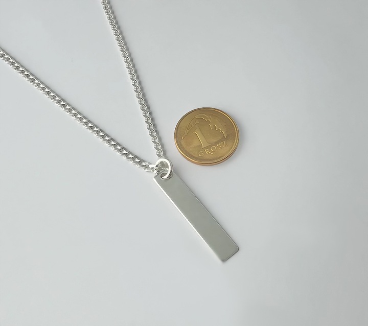 Łańcuszek męski srebrny 925 pancerka 55 cm z blaszką i grawerem na prezent