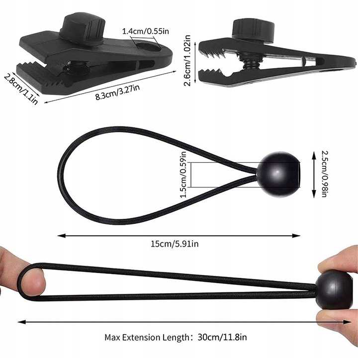 10X KLIPS DO PLANDEKI, ZACISK MARKIZY DO NAMIOTÓW, KLIPSÓW DO PLANDEKI