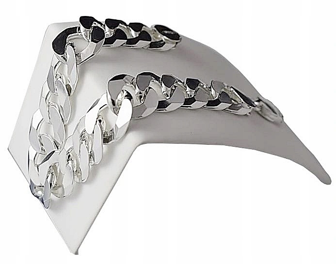 Bransoletka Srebrna Pancerka Męska Pełna Diamentowana 1,40 cm Grawer Gratis