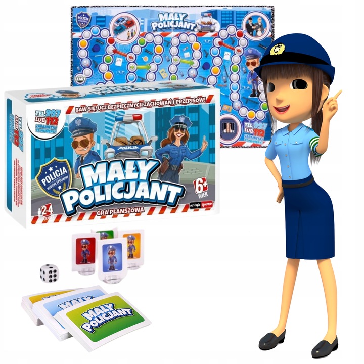 Gra planszowa dla dzieci planszówka MAŁY POLICJANT uczy zachowań wersja PL