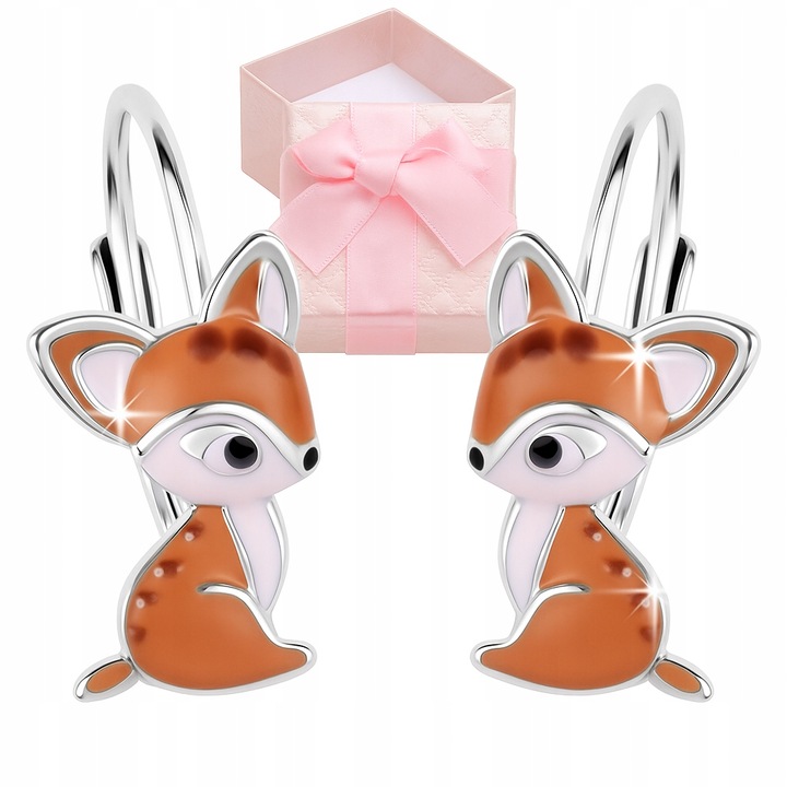 KOLCZYKI SREBRNE DLA DZIEWCZYNKI SARENKA ANGIELSKIE ZAPIĘCIE SARENKI BAMBI