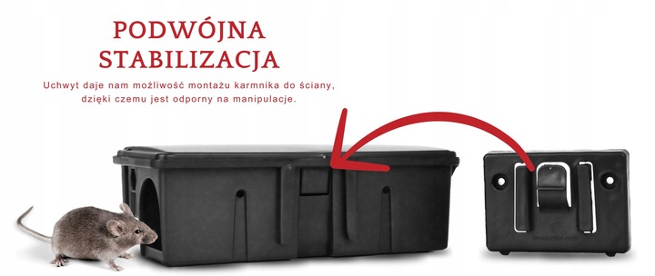 3X TRWAŁY KARMNIK Z NADRUKIEM NA MYSZY SZCZURY STACJA DERATYZACYJNA STRONG