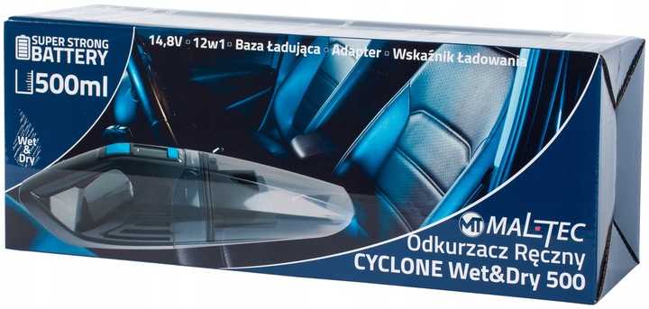 MOCNY ODKURZACZ SAMOCHODOWY NA MOKRO MALTEC 12w1