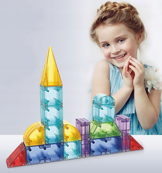 ŚWIECĄCE KLOCKI MAGNETYCZNE KONSTRUKCYJNE 3D134 elementów