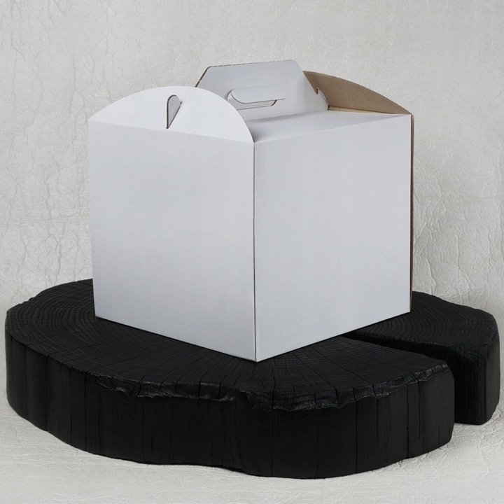 Karton pudełko na tort ciasto 30x30x25 cm BIAŁE opakowanie BARDZO MOCNE