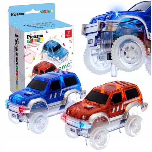 2x auto autko LED do torów magnetycznych klocki magnetyczne tor samochodowy