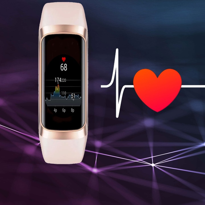 Zegarek damski SMARTWATCH RBN AMOLED SMARTBAND FIT-K