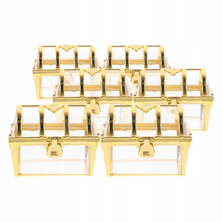 6 SZTUK PLASTIKOWE PUDEŁKO NA SKARBY SKRZYNIA SKARBÓW ETUI SKRZYNIA