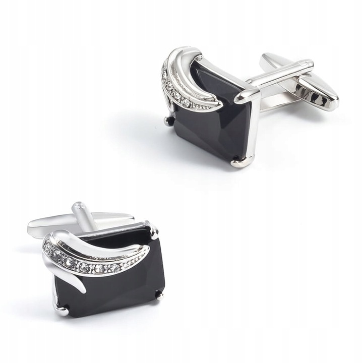 Spinki Do Mankietów Damskie Srebrne Z Cyrkoniami