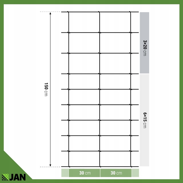 Siatka Leśna Ogrodzeniowa 150/10/30 L 100m Uchwyty Łatwego Montażu gratis