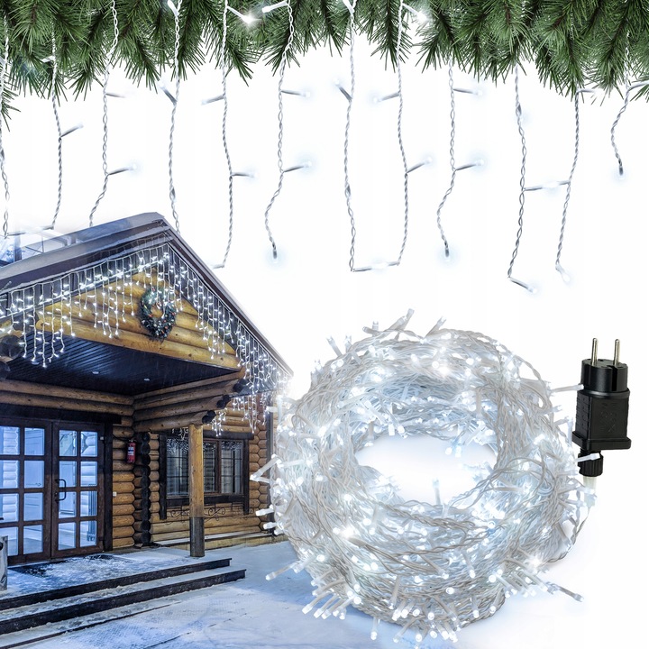 SOPLE 500 LED KURTYNA LAMPKI ZEWNĘTRZNE IP44 FLASH Białe Zimne 23M