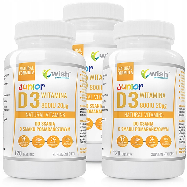 WITAMINA D3 800IU 20µg DLA DZIECI DO SSANIA 3x120t