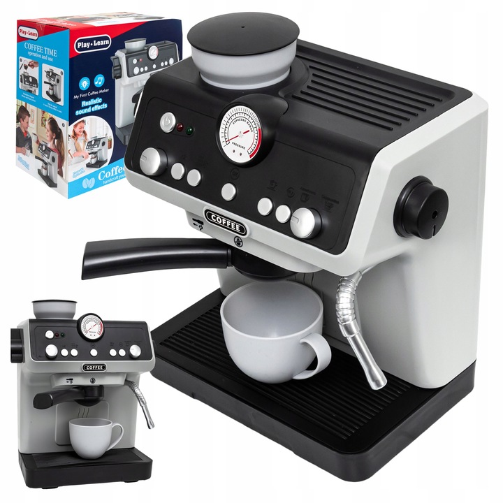 ZESTAW BARISTY DLA DZIECI AUTOMATYCZNY EKSPRES DO KAWY DŹWIĘK LED FILIŻANKA