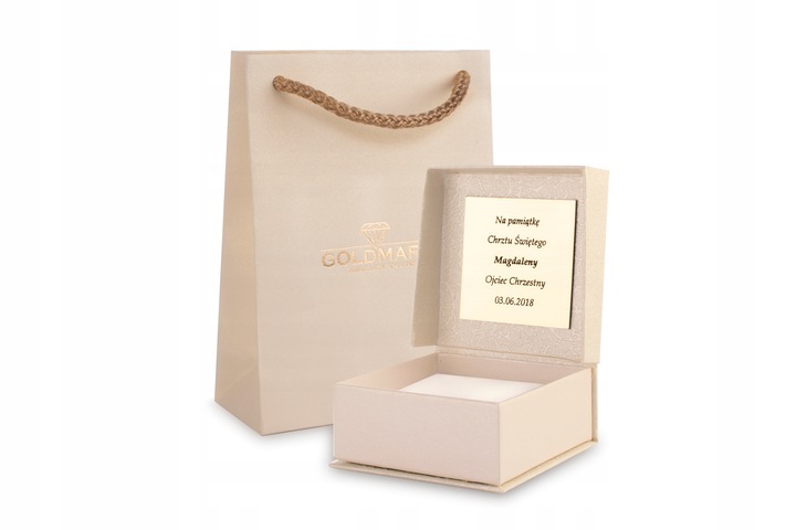 ZŁOTY MEDALIK ŁAŃCUSZEK CHRZEST KOMUNIA ŚWIĘTA 585