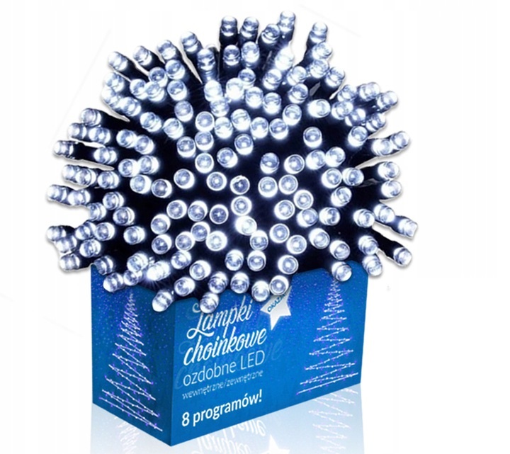 Lampki CHOINKOWE 500 LED ŚWIĄTECZNE BIAŁE ZIMNE ZEWNĘTRZNE WEWNĘTRZNE