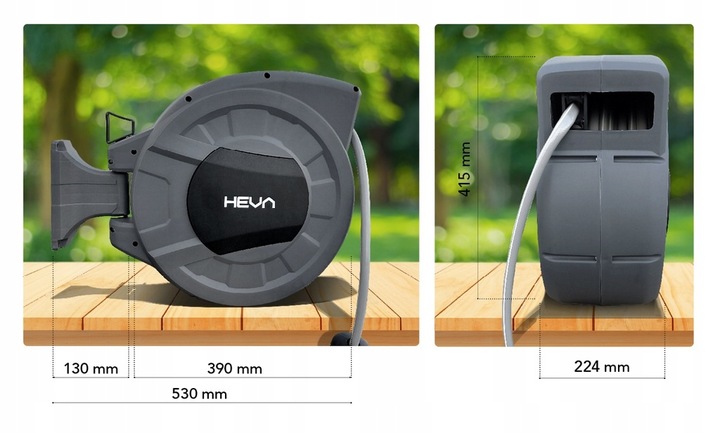 Zwijacz do wody HEVA wąż automatyczny ogrodowy 15m+1,5m pistolet zraszacz