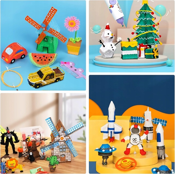 DŁUGOPIS 3D MAGICZNA DRUKARKA PEN DLA DZIECI FILAMENT ZESTAW 21 KOLOR 109 M