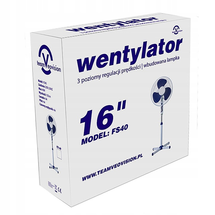WENTYLATOR WIATRAK PODŁOGOWY DUŻY STOJĄCY Z PILOTEM REGULOWANY BIAŁY