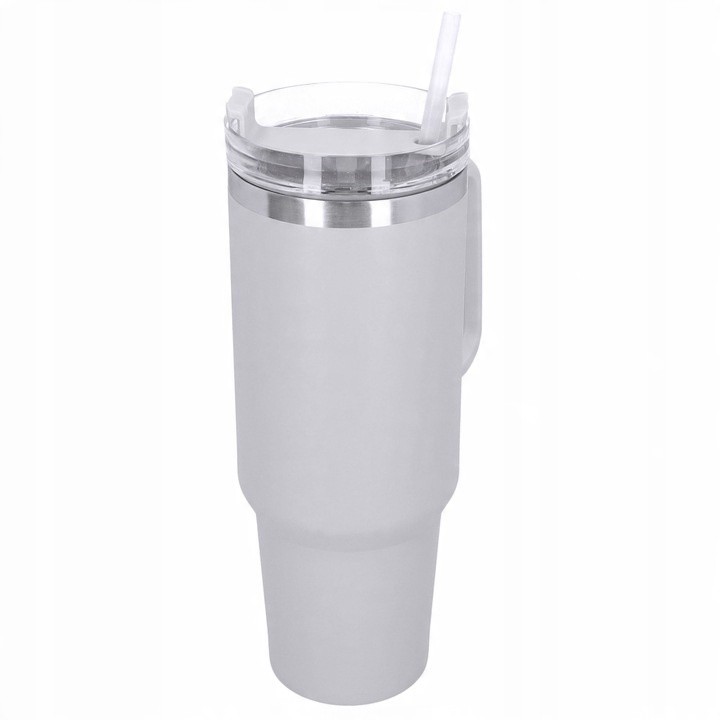 Kubek termiczny ze słomką próżniowy na kawę herbatę napoje zimne duży 1,2l