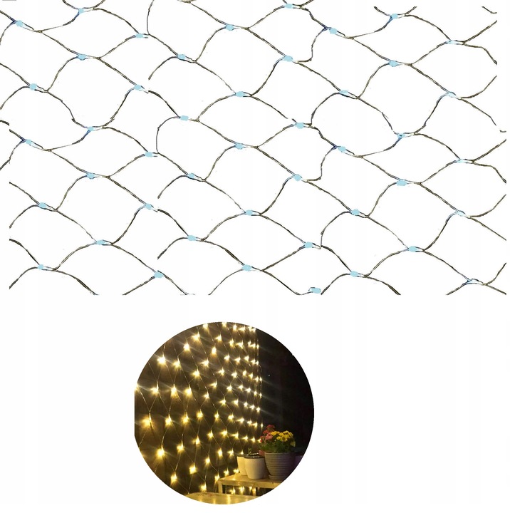 kurtyna świetlna led siatka 2x2 ciepła z pilotem