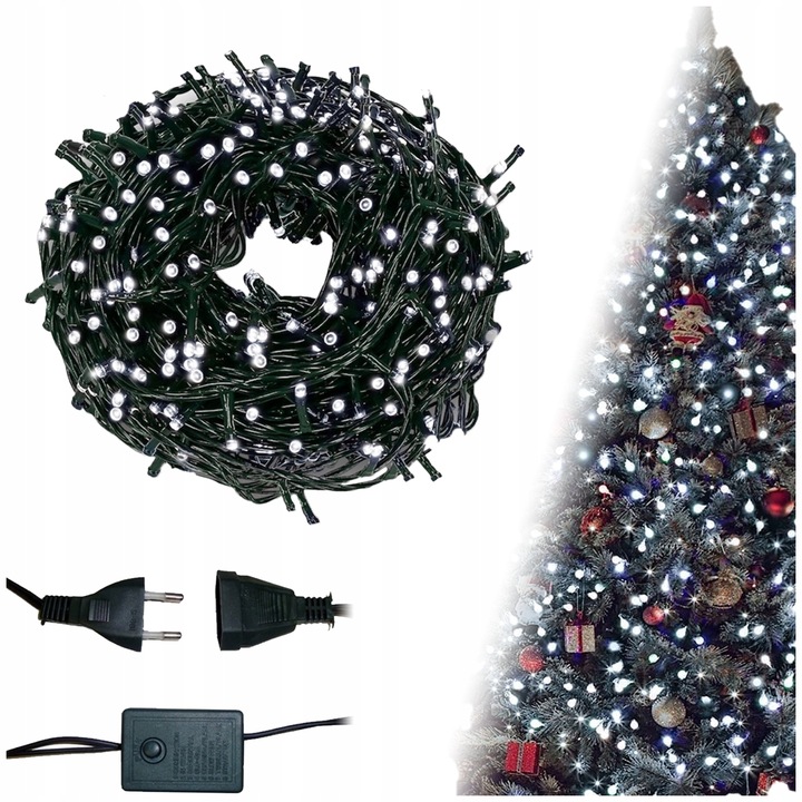 LAMPKI CHOINKOWE ŚWIATEŁKA 500led BIAŁE ZIMNE ~35 M WEWNĘTRZNE ZEWNĘTRZNE