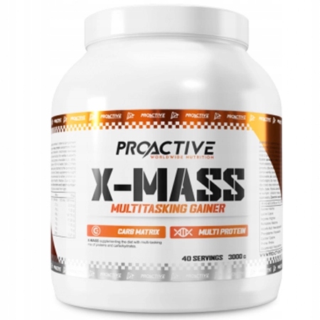 PROACTIVE X-MASS GAINER 3000G, BIAŁA CZEKOLADA Węglowodany na masę Siłownia