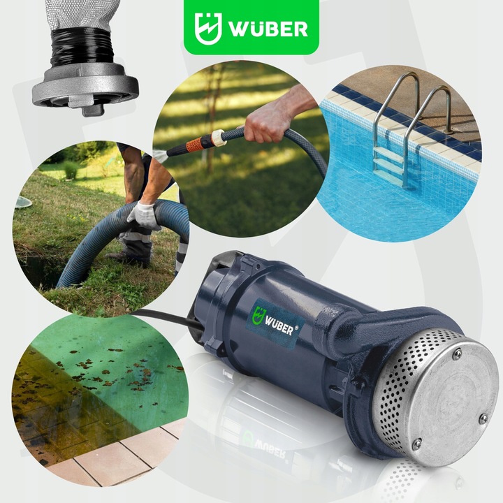 POMPA DO WODY CZYSTEJ BRUDNEJ ŚCIEKÓW SZAMBA Z SITKIEM ZANURZENIOWA 1"