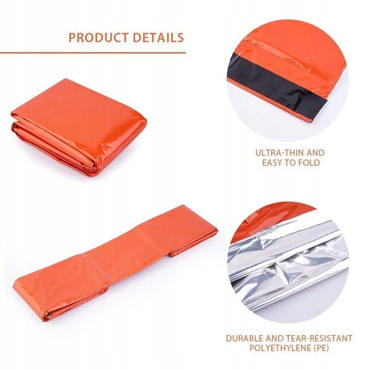 2 x ŚPIWÓR TERMICZNY SURVIVAL RATUNKOWY KOC