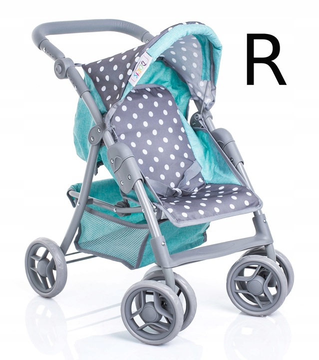 WÓZEK DLA LALEK spacerowy duża spacerówka TORBA PRZEWIJAK regulowana rączka