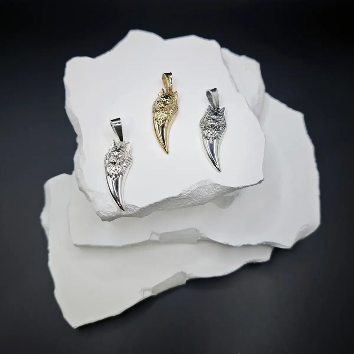 Zawieszka srebrna męska wilk wisiorek wilk dla faceta