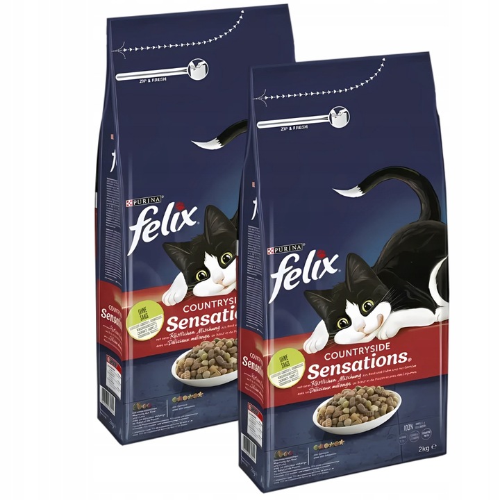 Karma Dla Kota Felix Sensations Mieszanka Wołowiny Kurczaka 2kg x 2szt.